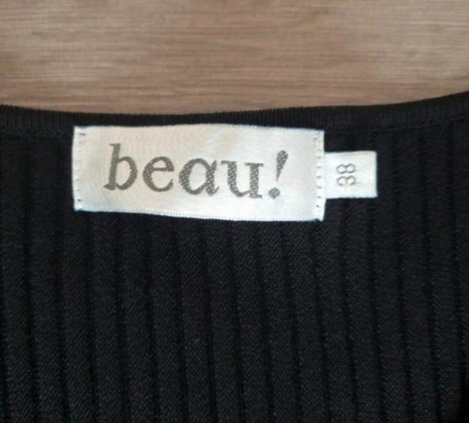 Beau ! pull noir à côtes col V détails ouverts M / 38 – photo 6